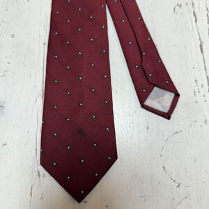 VTG 90’s Christian Dior Burgandy Navy Geo Neck Tie “Dior” Logo Rare Silk Blend